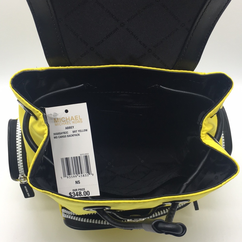 MICHAEL KORS ABBEY MD CARGO BACKPACK BRT YELLOW - Picture 8 of 8